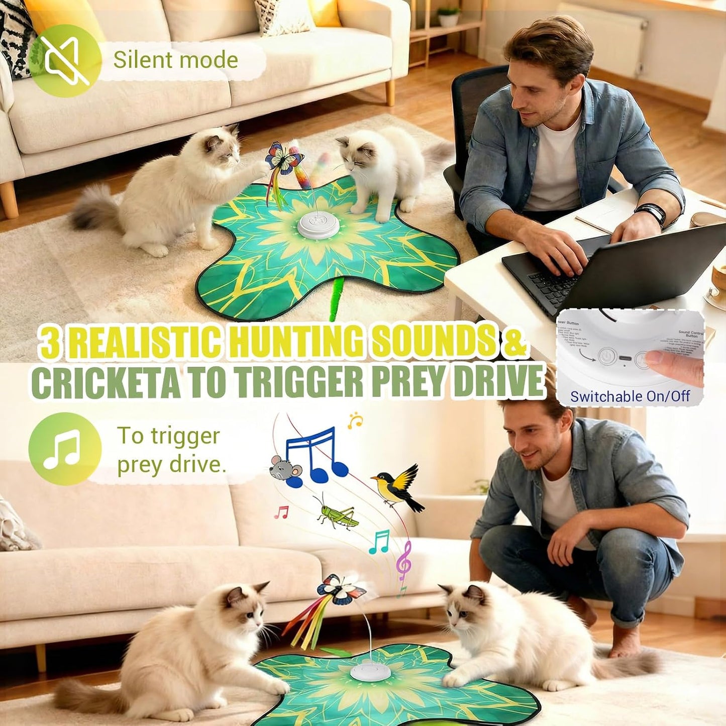 Hide-And-Seek Play Mat for Cats