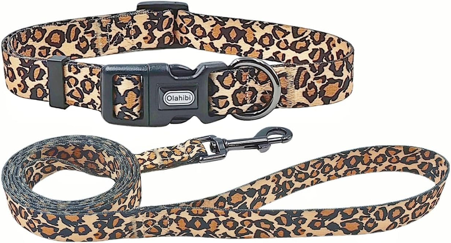 Leopard Print Collar & Leash Set