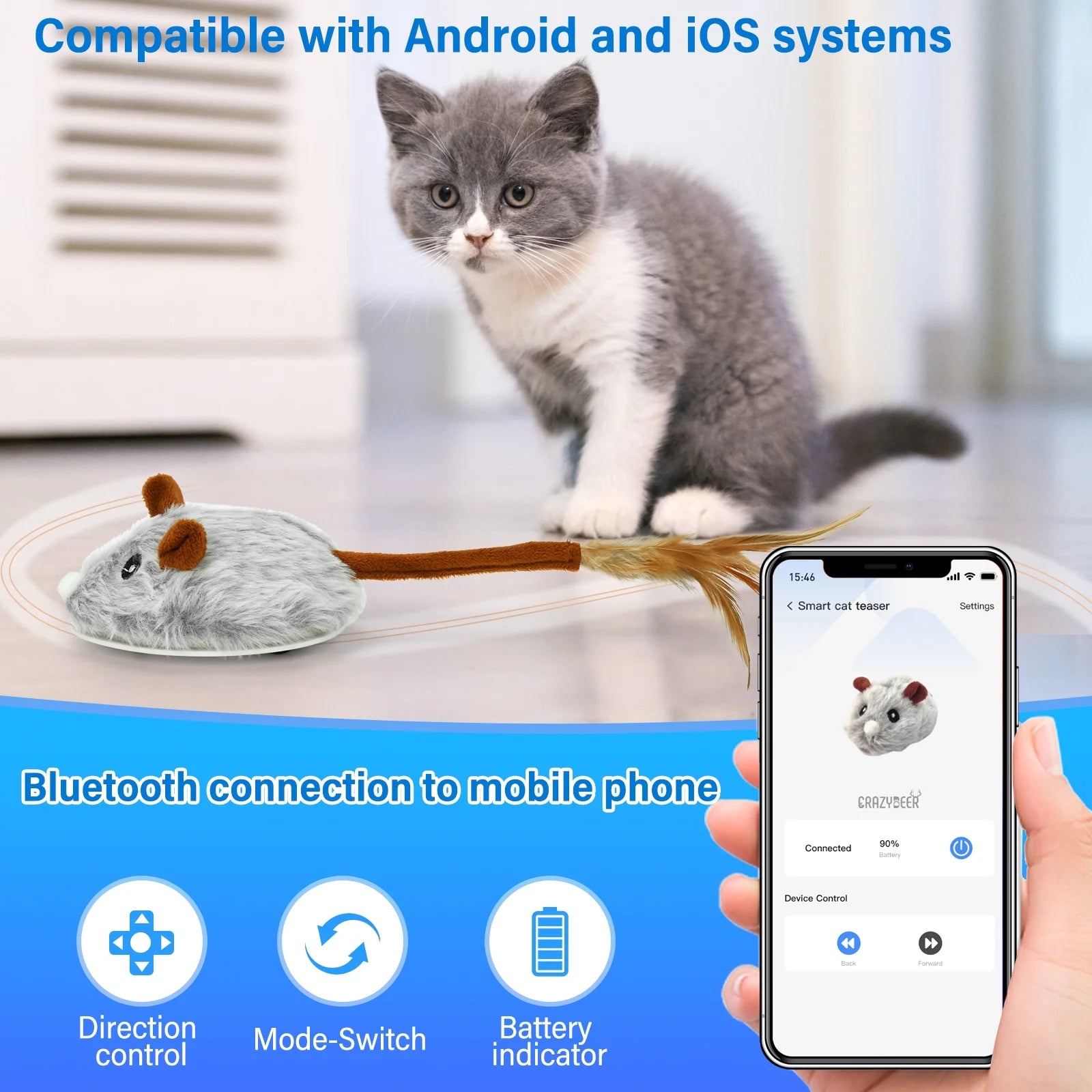 App-Controlled Mouse Toy for Cats
