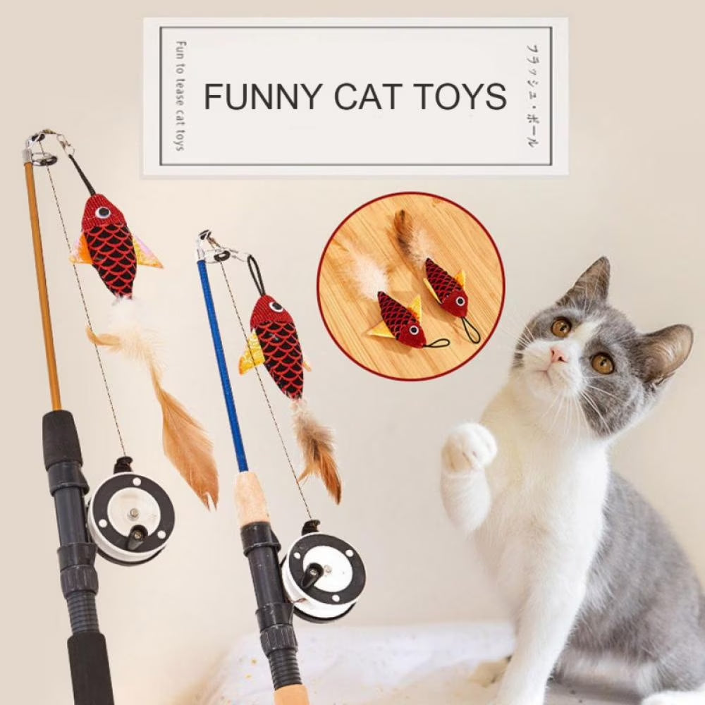 Fishing Pole Wand Toy for Cats